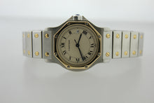 Load image into Gallery viewer, Cartier Santos Octagon 18K Yellow Gold & Stainless Steel 30mm Ivory Roman Dial 187902 - Arnik Jewellers