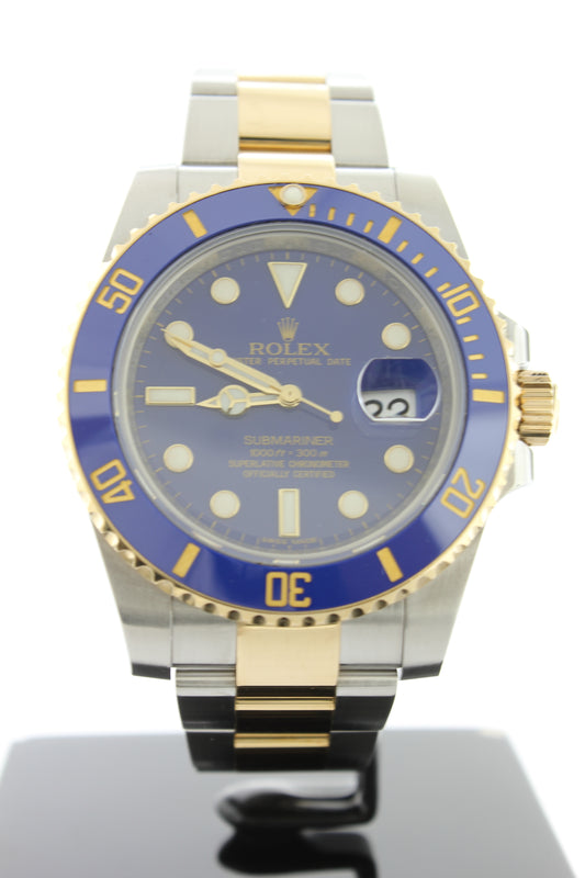 Rolex Submariner Date 18K Yellow Gold & Stainless Steel Blue Dial 116613LB Ceramic Bezel - Arnik Jewellers
