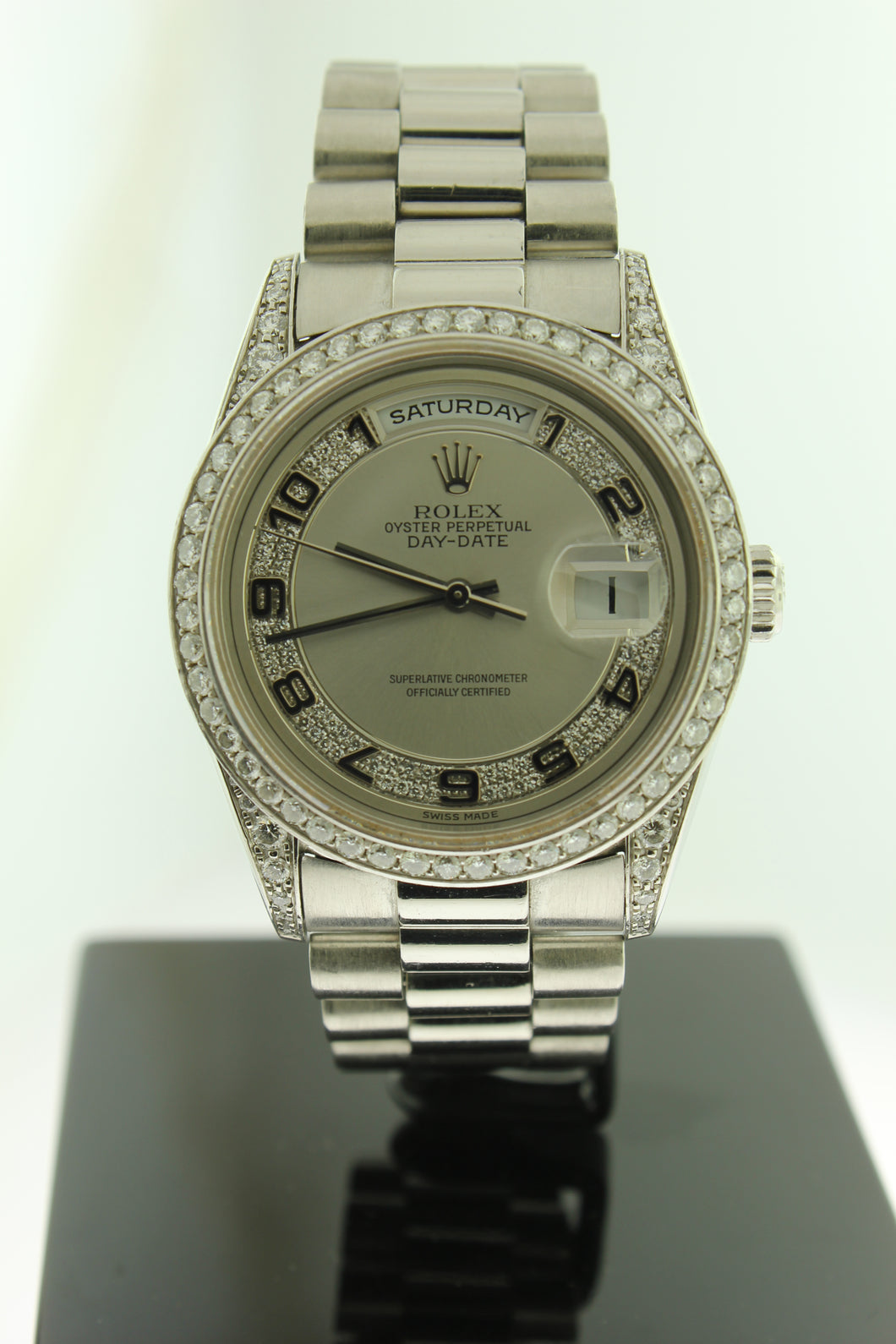 Rolex President Day Date Solid Platinum 18296 Diamond Dial, Bezel & Lugs - Arnik Jewellers