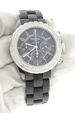 Load image into Gallery viewer, Chanel J-12 41mm Chronograph Automatic Black Ceramic Diamond Bezel H1009 - Arnik Jewellers