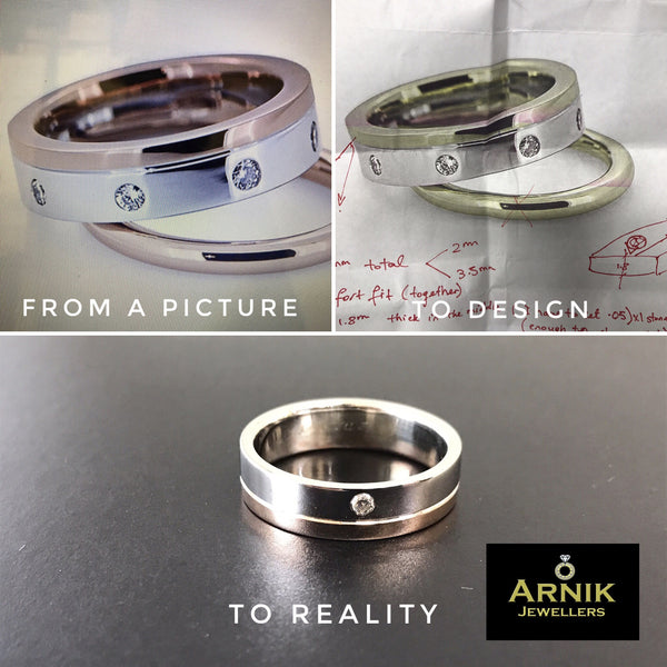 Make a dream come true with custom made wedding bands by Arnik Jewellers