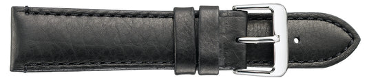 22mm Soft Stitched Leather - Black