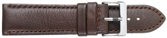 22mm Soft Stitched Leather - Brown