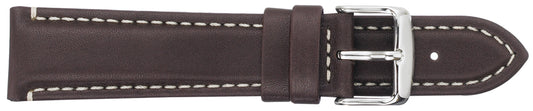 20mm Sporty Padded Stitched Waterproof Leather - Brown
