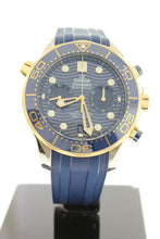 Load image into Gallery viewer, Omega Seamaster 18K Yellow Gold &amp; Steel Diver 300M Co-Axial Master Chronograph Chronometer 44mm Blue Wave 210.22.44.51.03.001 - Arnik Jewellers
