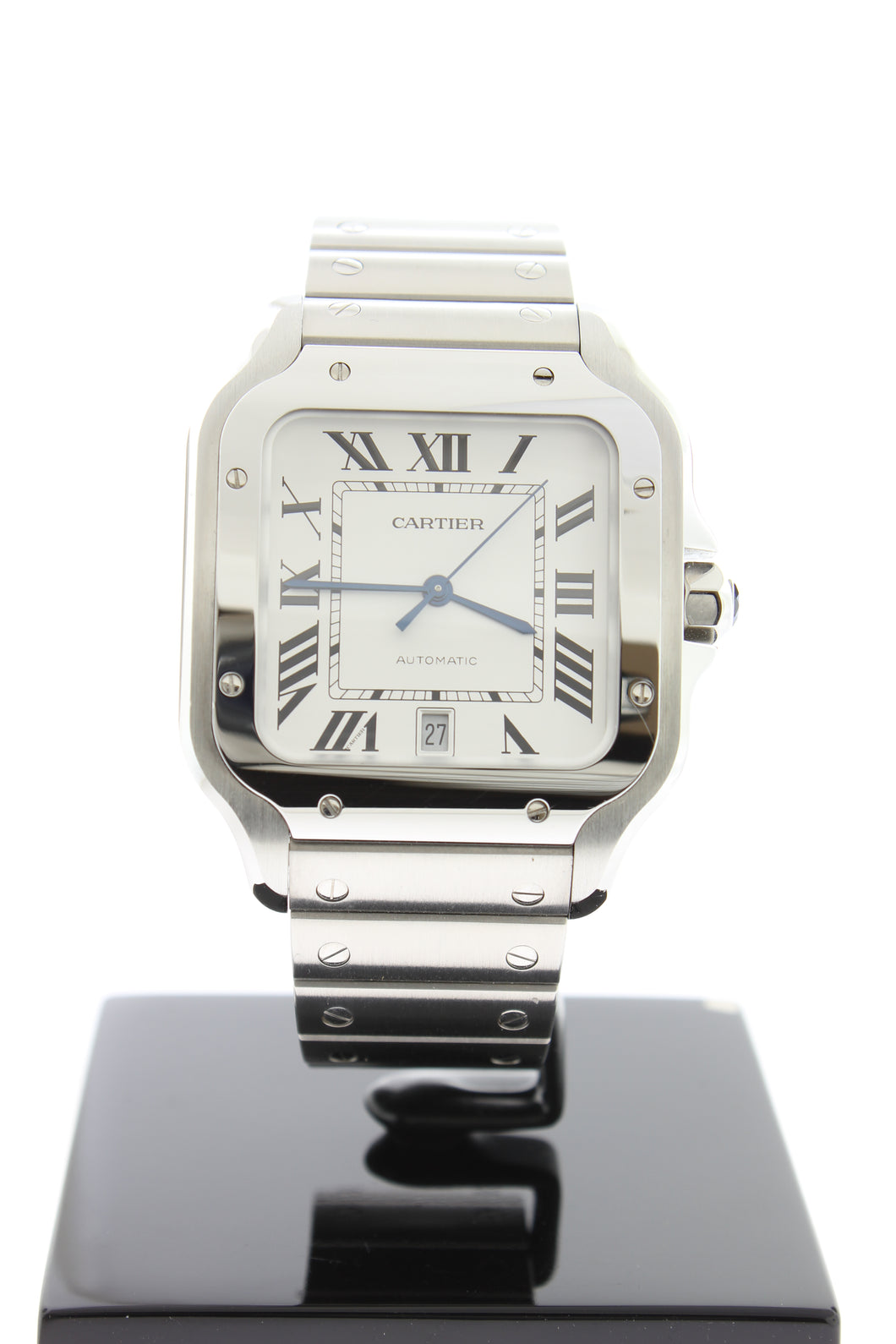 Carter Santos Large Automatic Swiss Silver Dial 39.8 x 47.5mm 4072 Stainless Steel - Arnik Jewellers