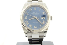Load image into Gallery viewer, Rolex Datejust 41 Stainless Steel Blue Azzurro Dial White Gold Fluted Bezel Oyster 126334 - Arnik Jewellers
