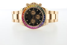 Load image into Gallery viewer, Rolex Cosmograph Daytona Solid Everose 18K Gold 116505 40mm Oyster Black Dial Rainbow Bezel - Arnik Jewellers
