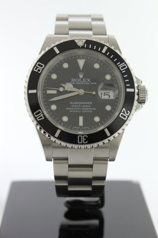 Rolex Submariner Date Stainless Steel Oyster 16610 40mm Black Dial - Arnik Jewellers