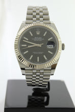 Load image into Gallery viewer, Rolex Datejust 41 Stainless Steel Black Dial White Gold Fluted Bezel Jubilee 126334 - Arnik Jewellers
