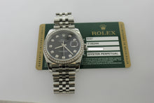Load image into Gallery viewer, Rolex Datejust 36 Stainless Steel Jubilee Black Diamond Dial &amp; Diamond Bezel 116244 - Arnik Jewellers
