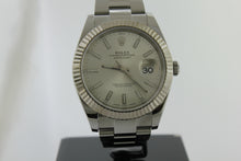 Load image into Gallery viewer, Rolex Datejust 41 Stainless Steel Silver Dial 18K White Gold Fluted Bezel Oyster 126334 - Arnik Jewellers
