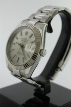 Load image into Gallery viewer, Rolex Datejust 41 Stainless Steel Silver Dial 18K White Gold Fluted Bezel Oyster 126334 - Arnik Jewellers
