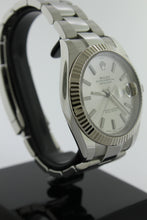 Load image into Gallery viewer, Rolex Datejust 41 Stainless Steel Silver Dial 18K White Gold Fluted Bezel Oyster 126334 - Arnik Jewellers
