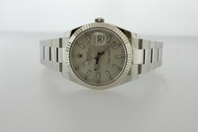 Load image into Gallery viewer, Rolex Datejust 41 Stainless Steel Silver Dial 18K White Gold Fluted Bezel Oyster 126334 - Arnik Jewellers
