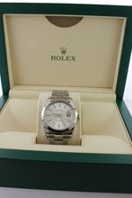 Load image into Gallery viewer, Rolex Datejust 41 Stainless Steel Silver Dial 18K White Gold Fluted Bezel Oyster 126334 - Arnik Jewellers

