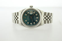 Load image into Gallery viewer, Rolex Datejust 36mm Stainless Steel Jubilee Green Diamond Dial 1603 - Arnik Jewellers
