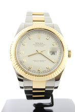 Load image into Gallery viewer, Rolex Datejust II 18K Yellow Gold &amp; Stainless Steel Silver Diamond Dial 41mm Oyster 116333 - Arnik Jewellers
