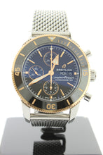 Load image into Gallery viewer, Breitling Superocean Heritage Day Date 18K Gold &amp; Steel Automatic 44mm Black Chronograph Steel Mesh U13313 - Arnik Jewellers
