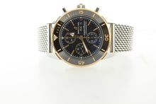 Load image into Gallery viewer, Breitling Superocean Heritage Day Date 18K Gold &amp; Steel Automatic 44mm Black Chronograph Steel Mesh U13313 - Arnik Jewellers
