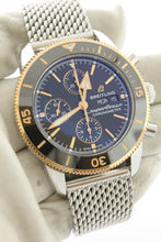 Load image into Gallery viewer, Breitling Superocean Heritage Day Date 18K Gold &amp; Steel Automatic 44mm Black Chronograph Steel Mesh U13313 - Arnik Jewellers
