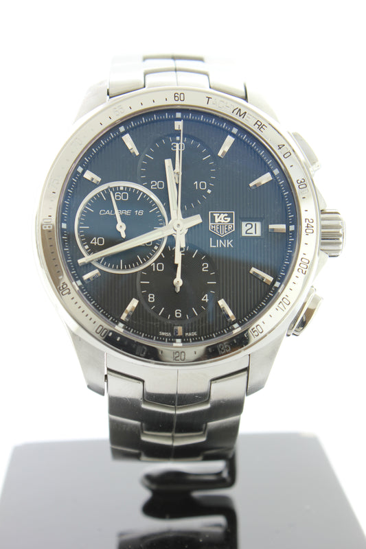 Tag Heuer Link Calibre 16 Automatic Chronograph Black Dial 43mm CAT2010 - Arnik Jewellers