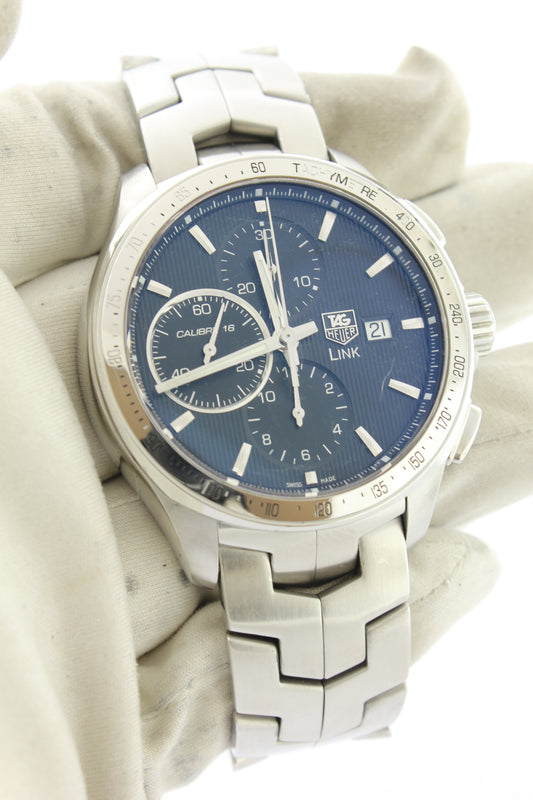Tag Heuer Link Calibre 16 Automatic Chronograph Black Dial 43mm CAT2010 - Arnik Jewellers