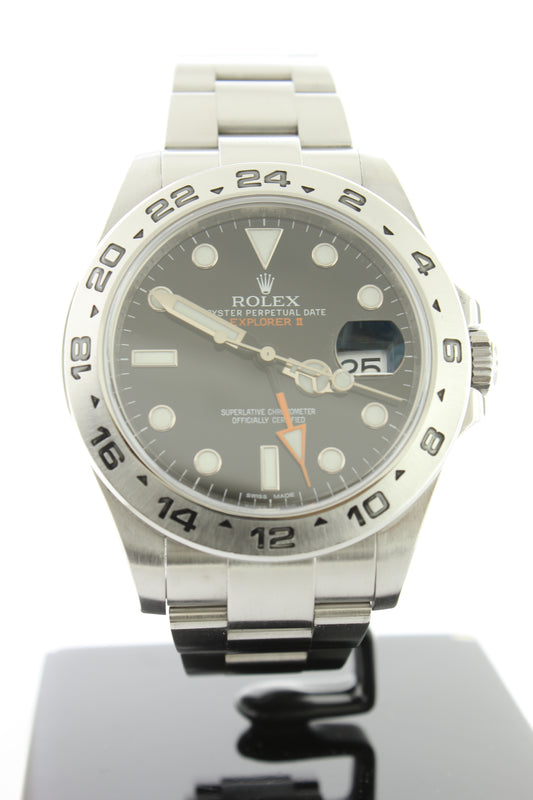 Rolex Explorer II GMT Stainless Steel Oyster Black Dial 216570 42mm - Arnik Jewellers