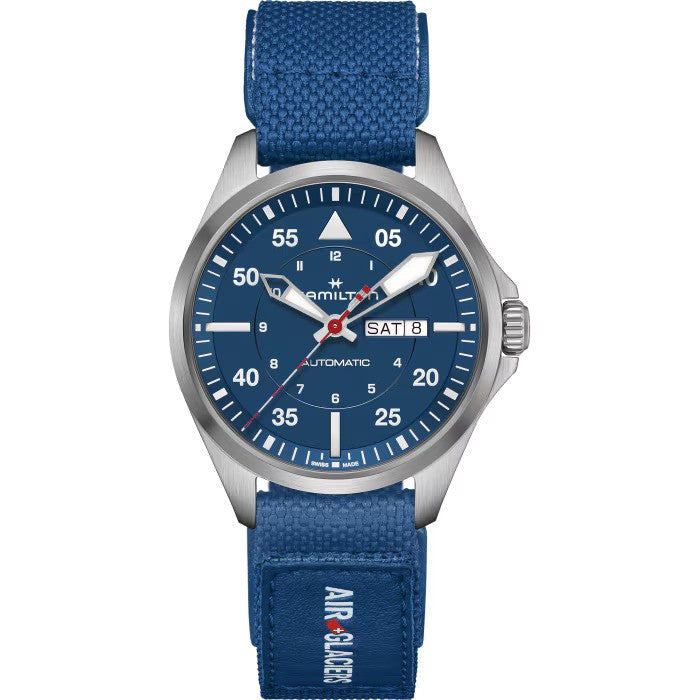 Hamilton Khaki Aviation Pilot Day Date Automatic Air Glaciers Edition H64655941 - Arnik Jewellers