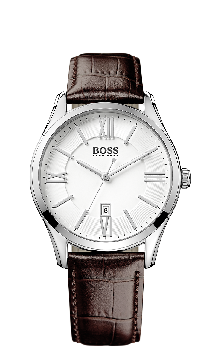 Hugo Boss 1513021 Black Croc-Embossed Strap 3-Hand Quartz Ambassador Watch - Arnik Jewellers