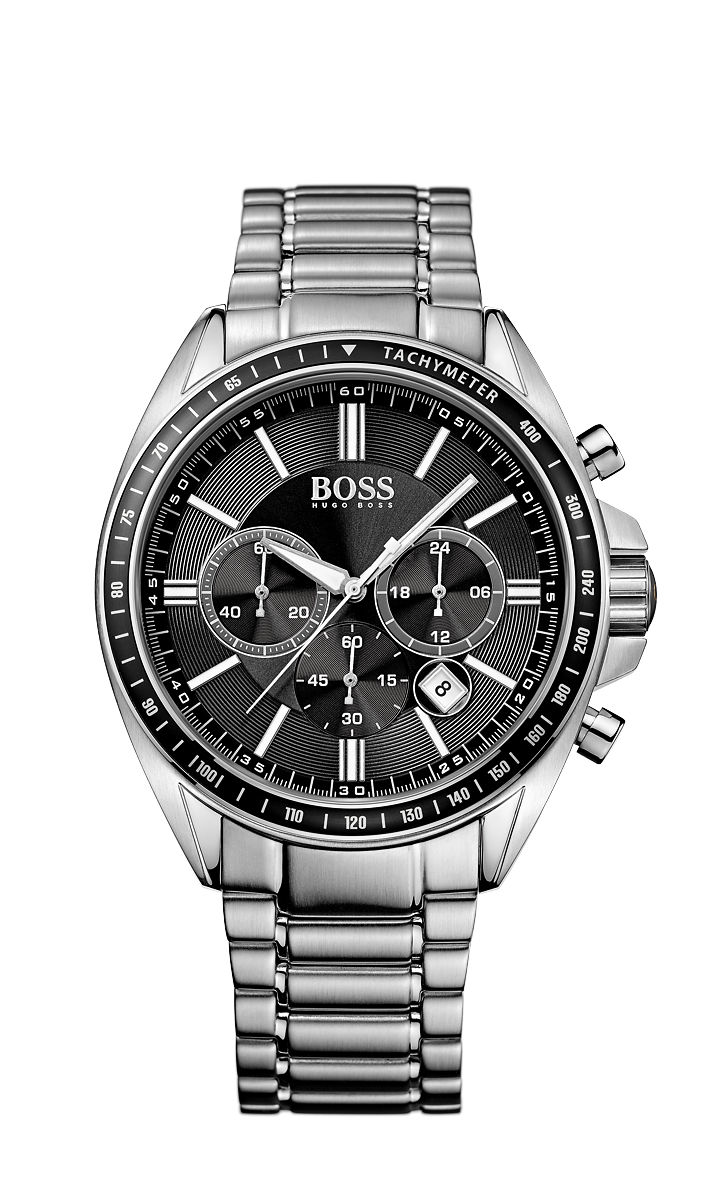 Hugo Boss 1513080 Chronograph Stainless Steel Bracelet Black Dial Watch - Arnik Jewellers