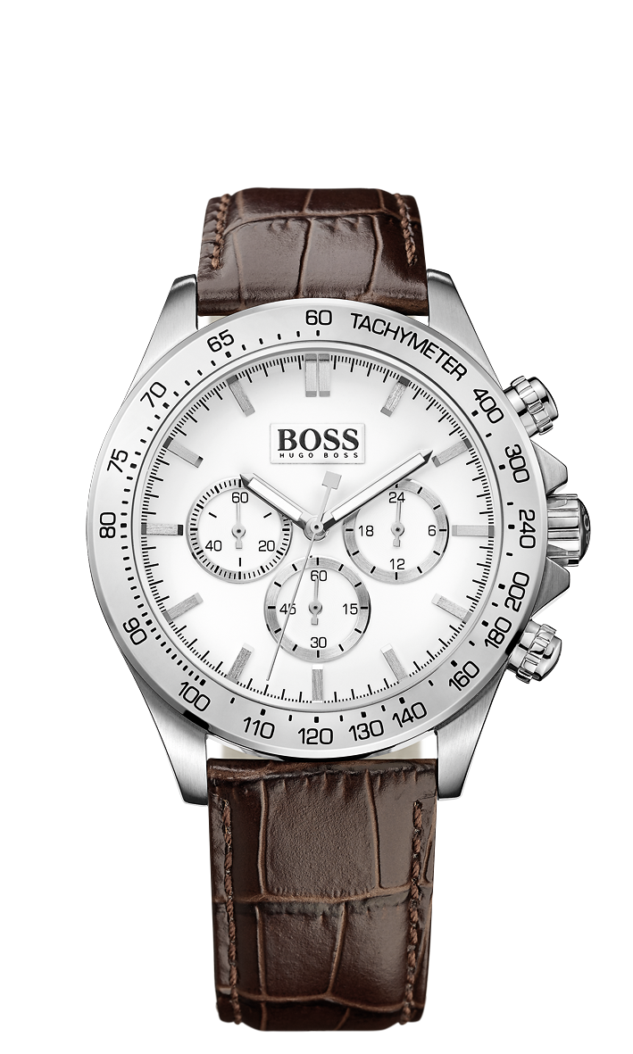 Hugo Boss 1513175 Ikon Chrono Stainless Steel Brown Leather Men's Watch - Arnik Jewellers