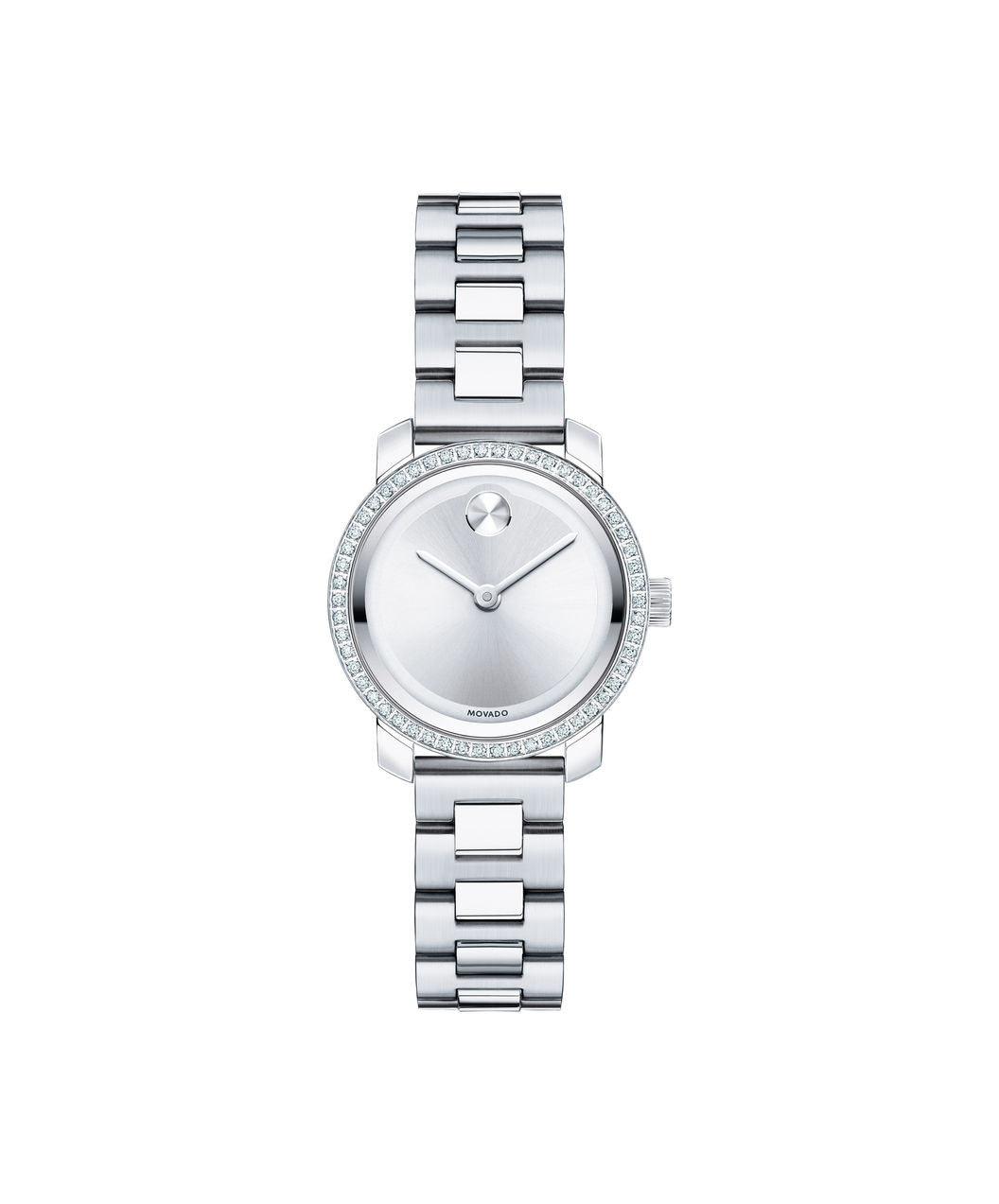 Small Movado BOLD Diamond Watch, 25 mm Stainless Steel with 54 Diamonds 3600214 - Arnik Jewellers