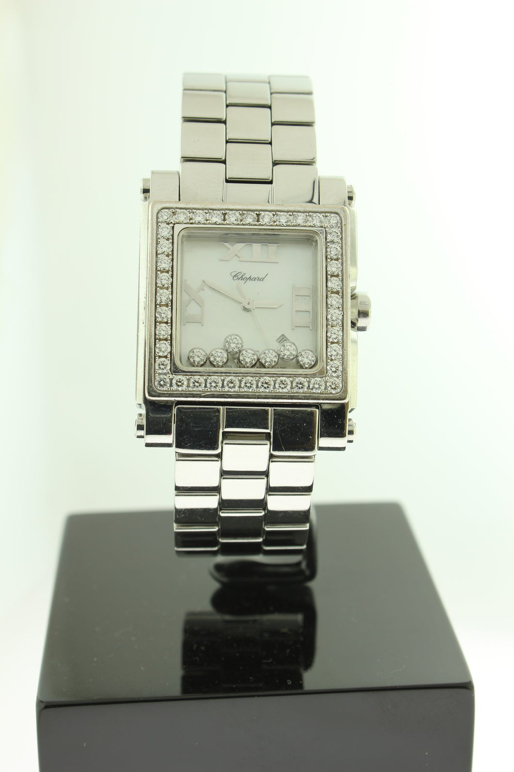 Chopard Happy Sport 7 Floating Diamonds & Diamond Bezel Ladies Swiss Quartz Stainless Steel 278505 - Arnik Jewellers