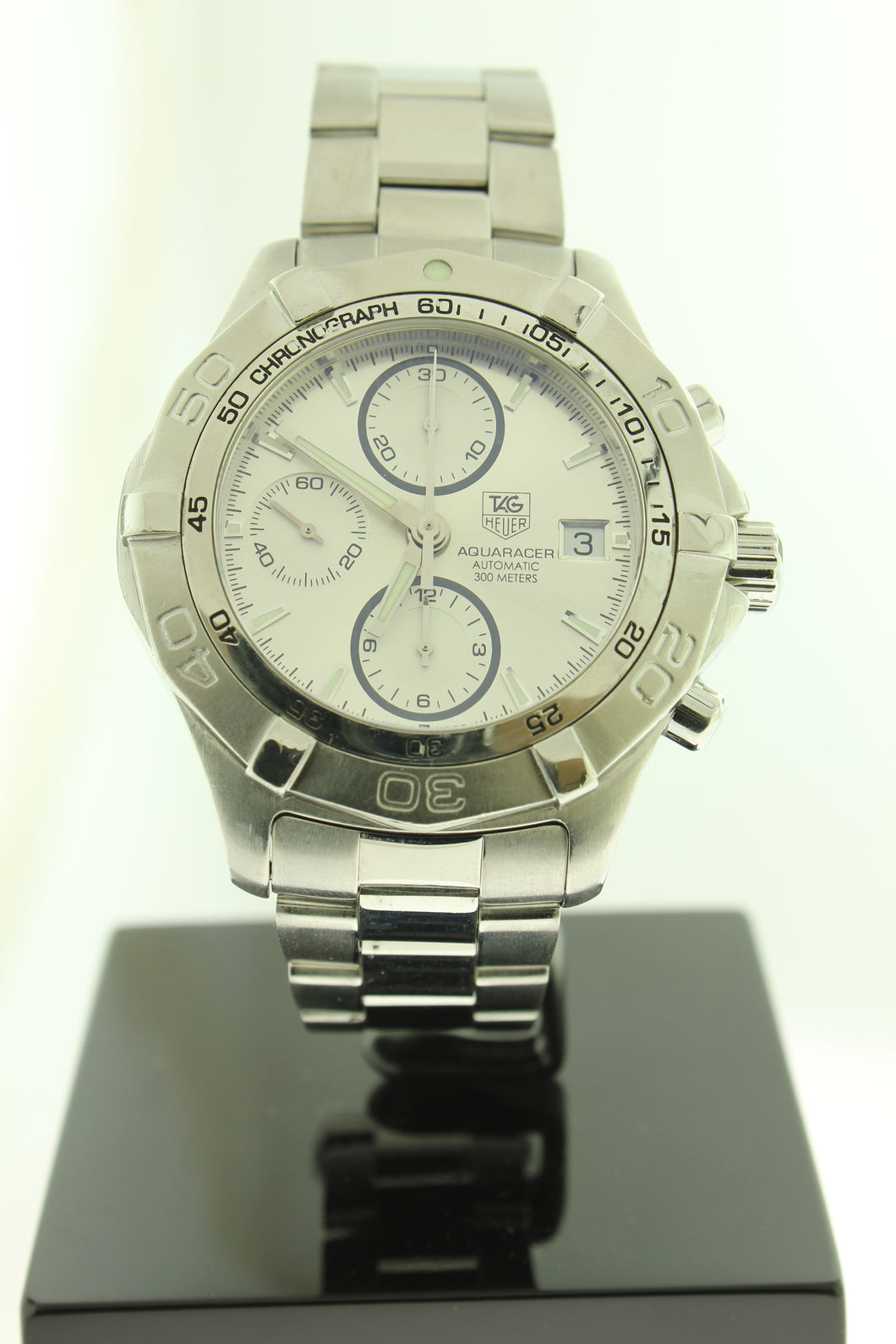 Tag Heuer Aquaracer Automatic Chronograph 300m Stainless Steel Silver Dial CAF2111 - Arnik Jewellers