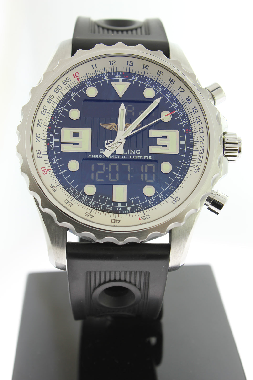 Breitling Chronospace 49mm Black Dial Black Rubber Swiss Quartz A78365 - Arnik Jewellers
