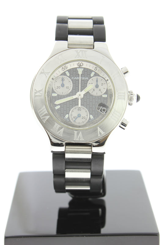 Cartier Must 21 Chronoscaph 2424 Chronograph 38mm Quartz Date - Arnik Jewellers