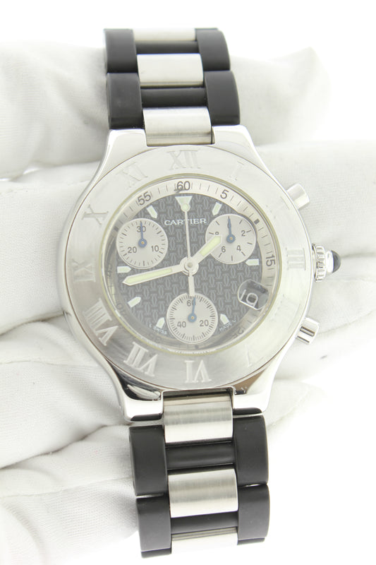 Cartier Must 21 Chronoscaph 2424 Chronograph 38mm Quartz Date - Arnik Jewellers