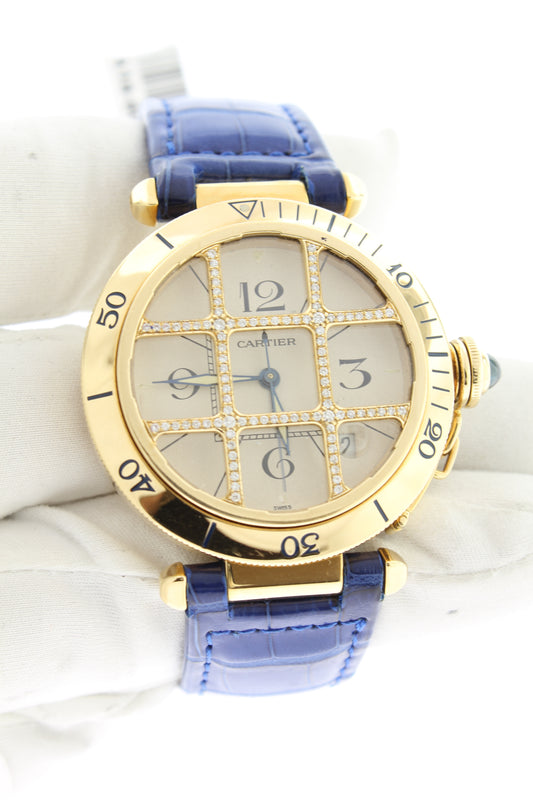 Cartier Pasha Solid 18K Yellow Gold & Diamond Automatic 38mm 1988 - Arnik Jewellers