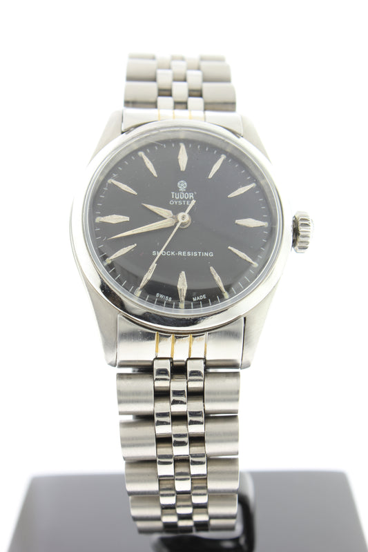 Tudor Rolex Oyster Manual Winding Stainless Steel Black Dial 7903 32mm - Arnik Jewellers