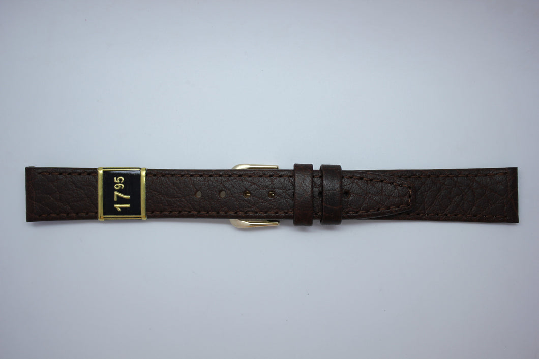 16mm Stitched Leather - Brown