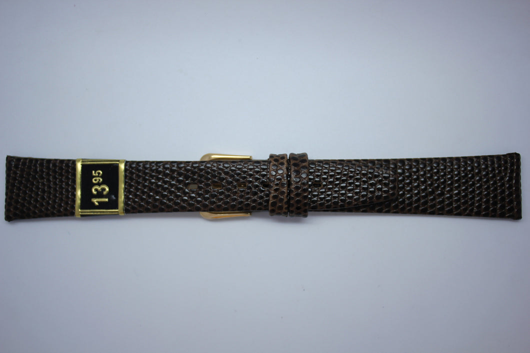 18mm Flat Lizard Grain Leather - Brown