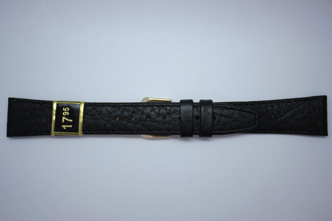 18mm Stitched Leather - Black