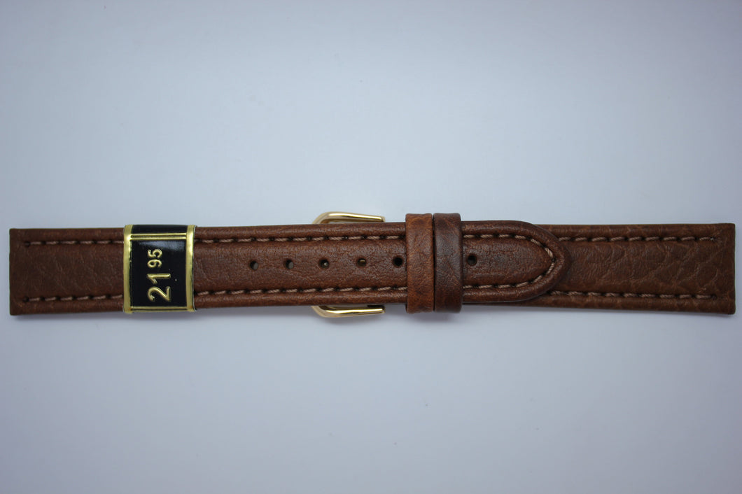 18mm Padded Stitched Italian Leather - Brown