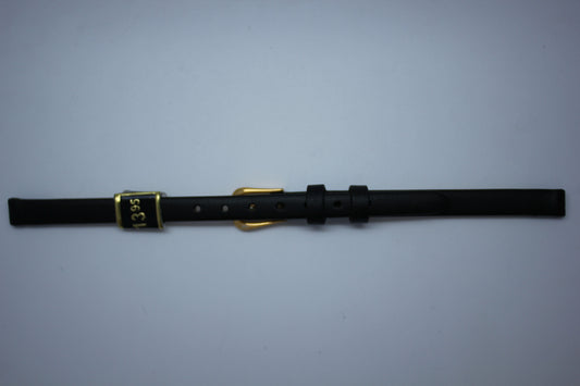 6mm Smooth Plain Leather - Black