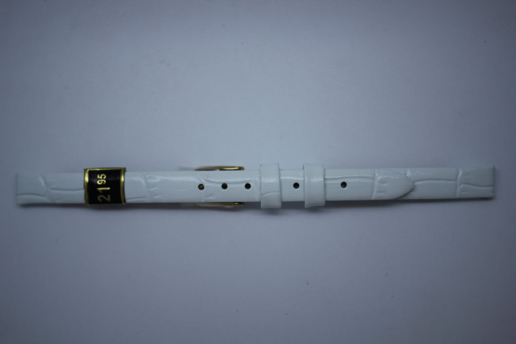 8mm Louisiana Alligator Grain Leather - White