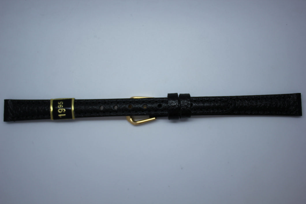 10mm Padded Stitched Leather - Black