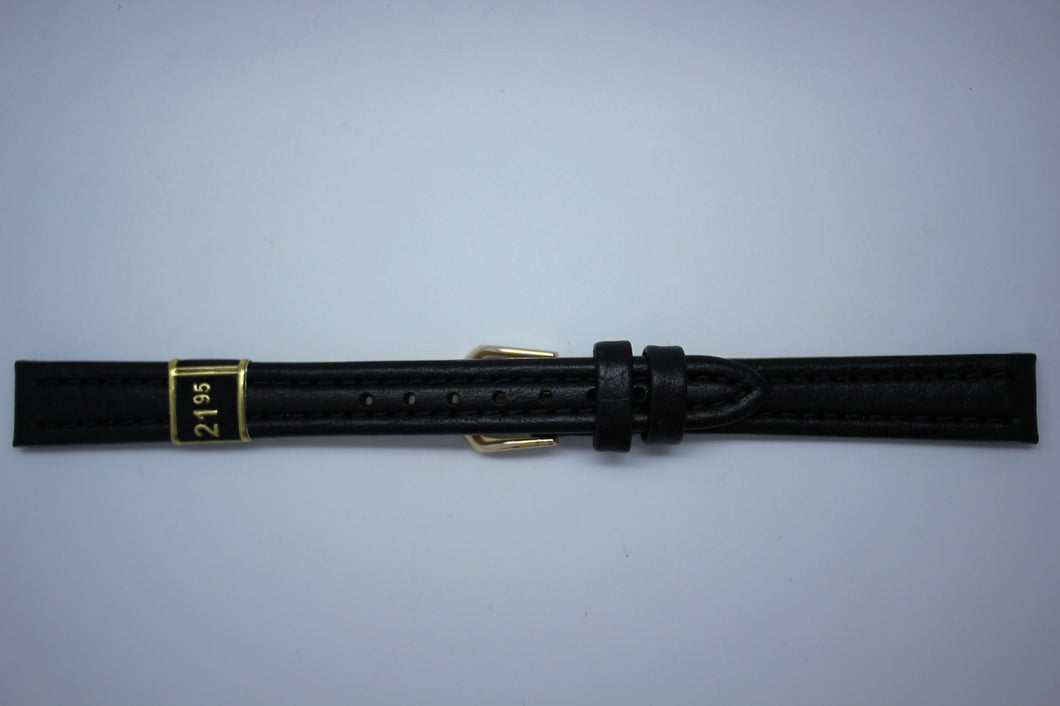 12mm Padded Stitched Italian Leather - Black