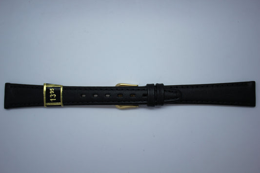 14mm Flat Stitched Leather - Black