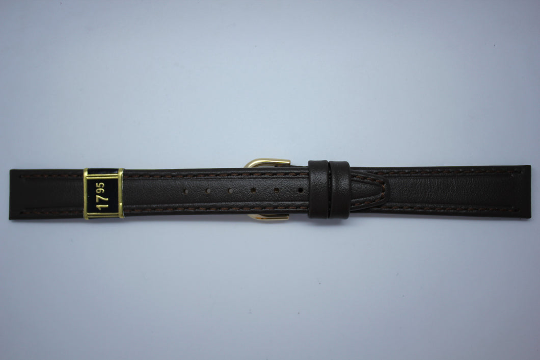 14mm Flat Stitched Leather - Brown